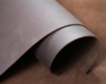 Crazy Horse Leather Sheets | Pull-Up Cowhide Leather For Crafting | Waxy Oily Finish (4.5–5 oz)