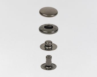 Segma Snaps | Snap Button | Snap Fastener | Leather Hardware | Leather Craft Supplies | Hasi Hato Hardware | 10 sets, Gunmetal