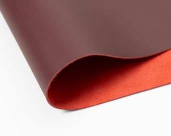 Italian Leather Sheets | Top Grain Leather Pieces | Premium Cowhide Leather for Crafting | 4.5-5 oz | Burgundy/Red