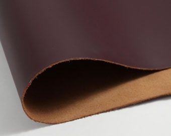 Premium Italian Leather Sheets | Cowhide Leather Pieces | Crafting Leather | Pigmented Leather | 4.5-5 oz, Burgundy