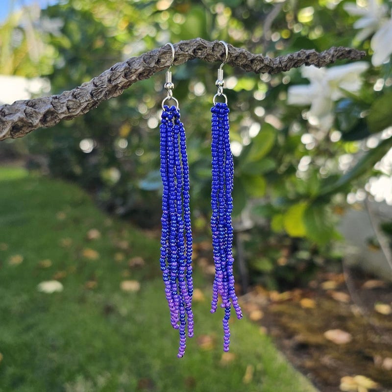 Purple - Handmade Beaded Earrings 78 main image 1