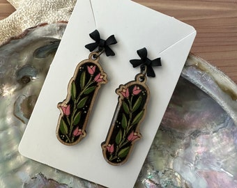 Victorian Dark Floral Earrings