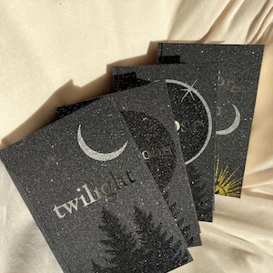 The Twilight Saga by Stephenie Meyer – Handcrafted Special Edition Set with Glitter Black Covers & Iconic Quotes