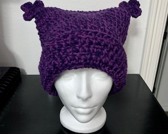 Chowder Inspired Crochet Cat Beanie - Whimsical Winter Hat