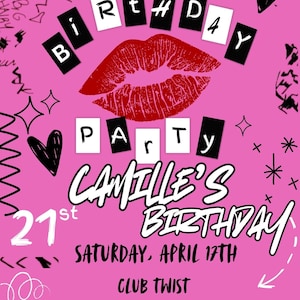 Invitación de cumpleaños del libro quemado de Mean Girls