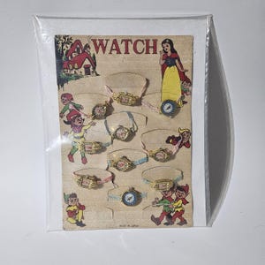 vtg RARE Walt Disney Snow White Seven Dwarfs Toy Watches on Display Japan