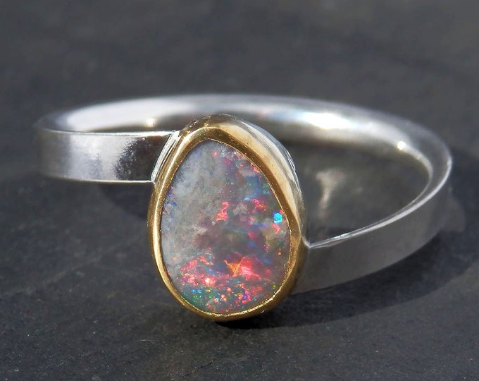 Black Opal Ring / Lighting Ridge Opal / Genuine Opal / Natural - Etsy