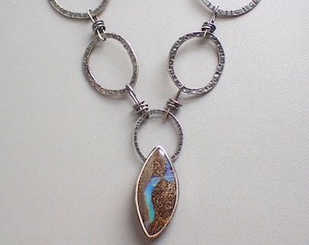 Boulder opal necklace / opal jewelry / opal pendant / Australian opal / black opal / crystal opal / rainbow opal / custom boulder opal/ gift