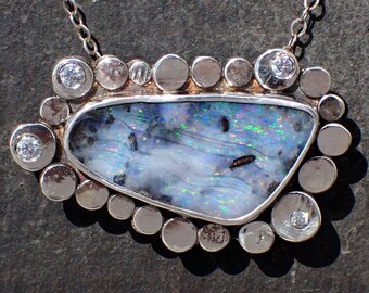 Boulder opal necklace / natural opal / boulder opal / genuine opal / opal jewelry / opal pendant / crystal opal / black opal / opal necklace