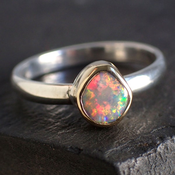 Black Opal Ring - Etsy