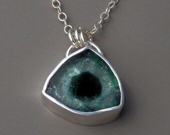 Indicolite tourmaline necklace / blue tourmaline / watermelon tourmaline / tourmaline jewelry / tourmaline slice / turmalina / gift for her