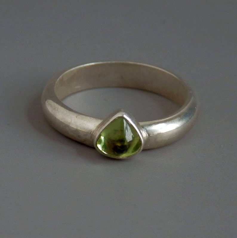 Peridot ring silver and peridot ring peridot jewelry apple green August birthstone custom peridot ready to ship gift