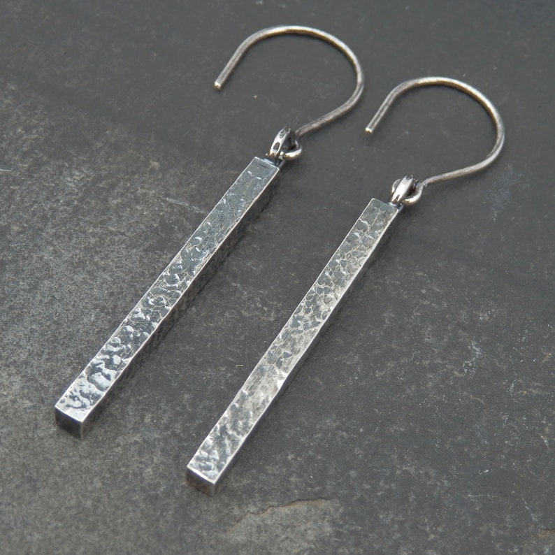 bar silver earrings