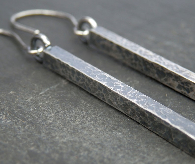 bar silver earrings