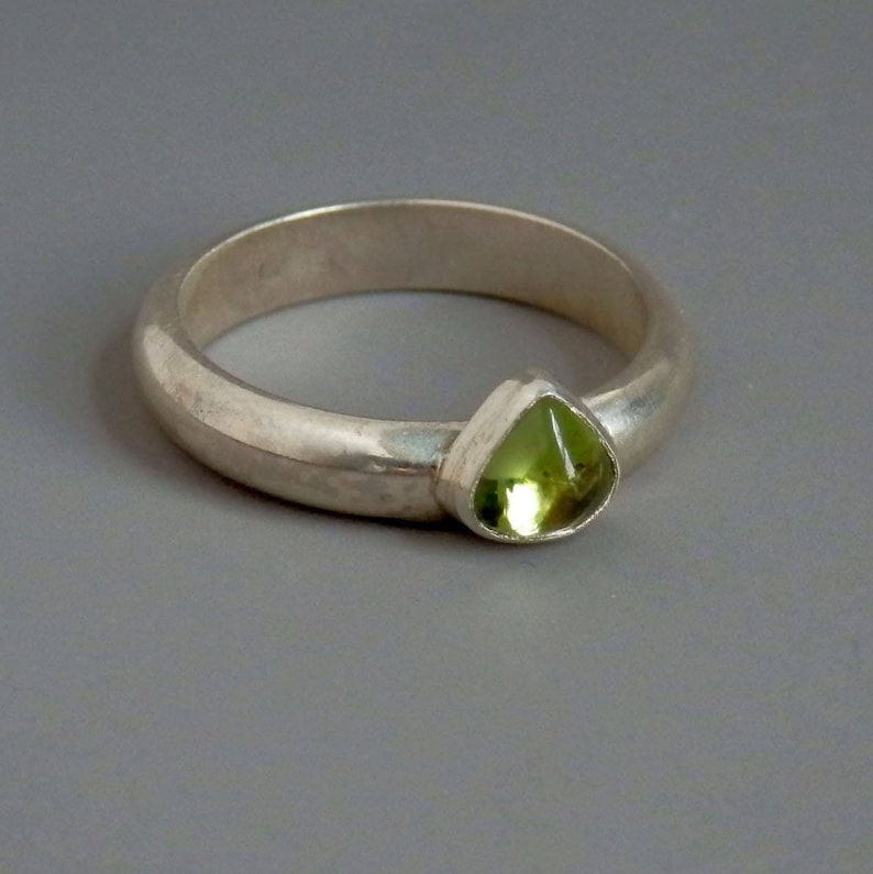 Peridot ring silver and peridot ring peridot jewelry apple green August birthstone custom peridot ready to ship gift