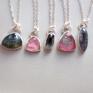 Tourmaline pendant / rose cut tourmaline / indicolite crystal / bicolor tourmaline / tourmaline jewelry / tourmaline rose cut / gift for her