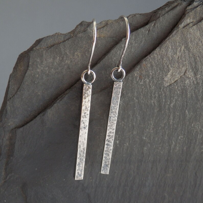 bar silver earrings