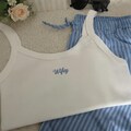 Personalized Embroidered Tank Top Bridesmaid, Spaghetti Strap Top, Racer Tank, Y2K Bridal Party Outfit product logo