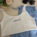Personalized Embroidered Tank Top Bridesmaid, Spaghetti Strap Top, Racer Tank, Y2K Bridal Party Outfit product logo