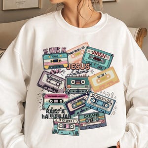 Jesus Anthems Cassette Tapes Png, 90s Retro Christian Collage, Retro Christian Radio Png