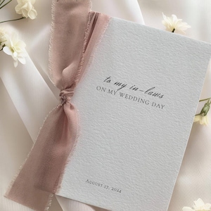 Personalized &quot;To My&quot; Wedding Day Cards | To My Mother | To My Father | To My In-Laws | To My Bridesmaid | Wedding Day Cards
