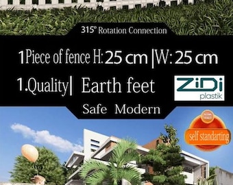 Decorative Plastic Fence for Garden & Yard, White Picket Edging, Outdoor Lawn Border, Easy Install Landscaping Decor