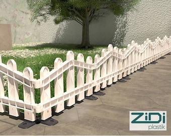 Decorative Plastic Fence for Garden & Yard, White Picket Edging, Outdoor Lawn Border, Easy Install Landscaping Decor