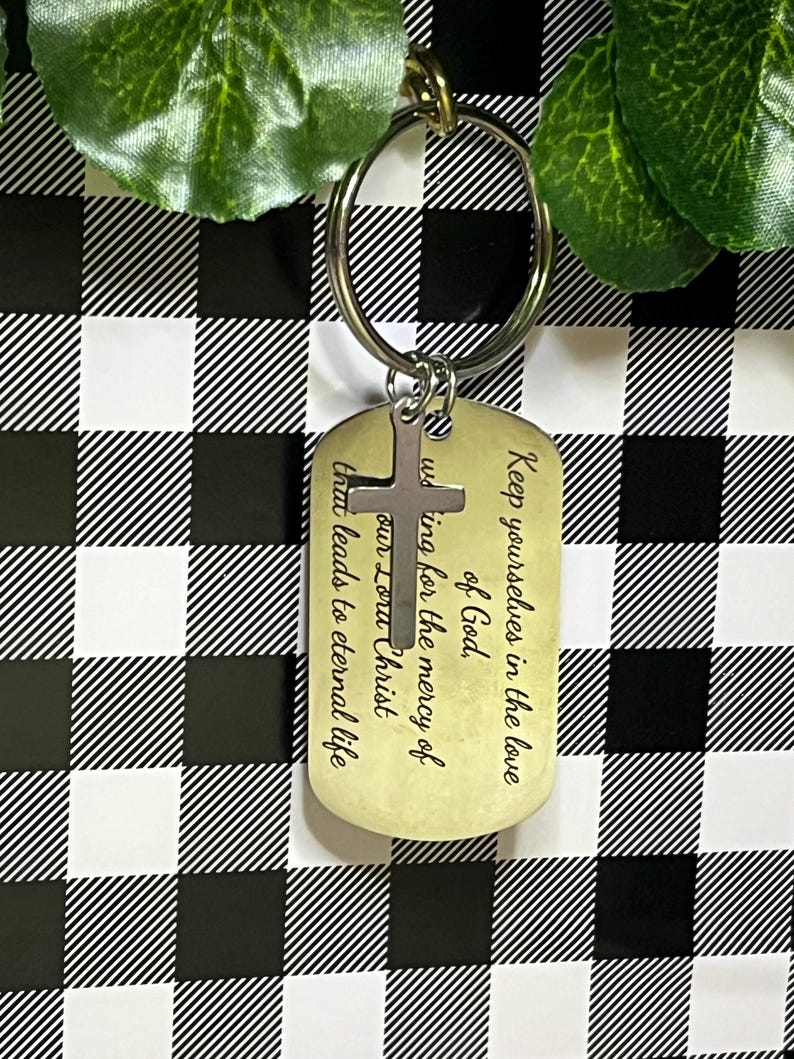 Keychain. Scripture. Bible. Cross. Spiritual. God. Oval - Etsy