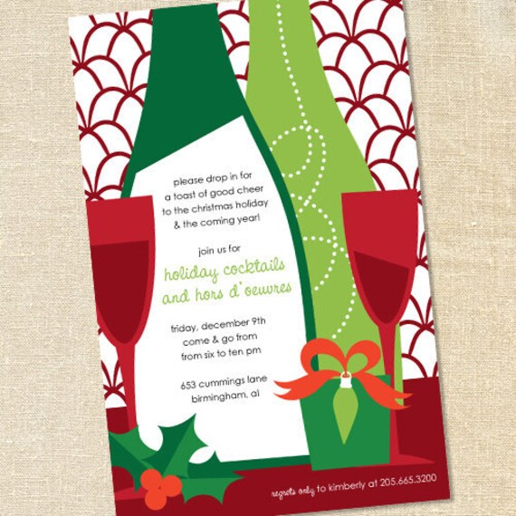 Holiday Wine Tasting Party Invitations 1