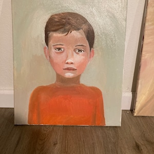 Oil painting of boy