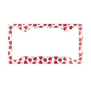 License Plate Frame, Cute Heart Pattern, Car Accessory, Gift for Girlfriend, Valentine&#39;s Day Decoration, Customizable Plate