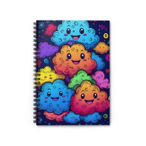Colorful Cloud Spiral Notebook, Cute Notebook for Kids, Rainbow Journal, Fun Back to School Supplies, Gift for Students