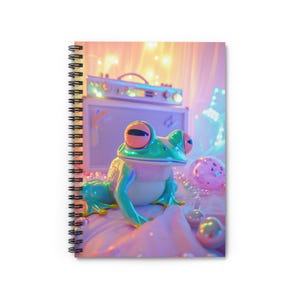 Colorful Frog Spiral Notebook - Ruled, Cute Stationery, Eco-Friendly Journal, School Supplies, Gift for Teens, Nature Lover