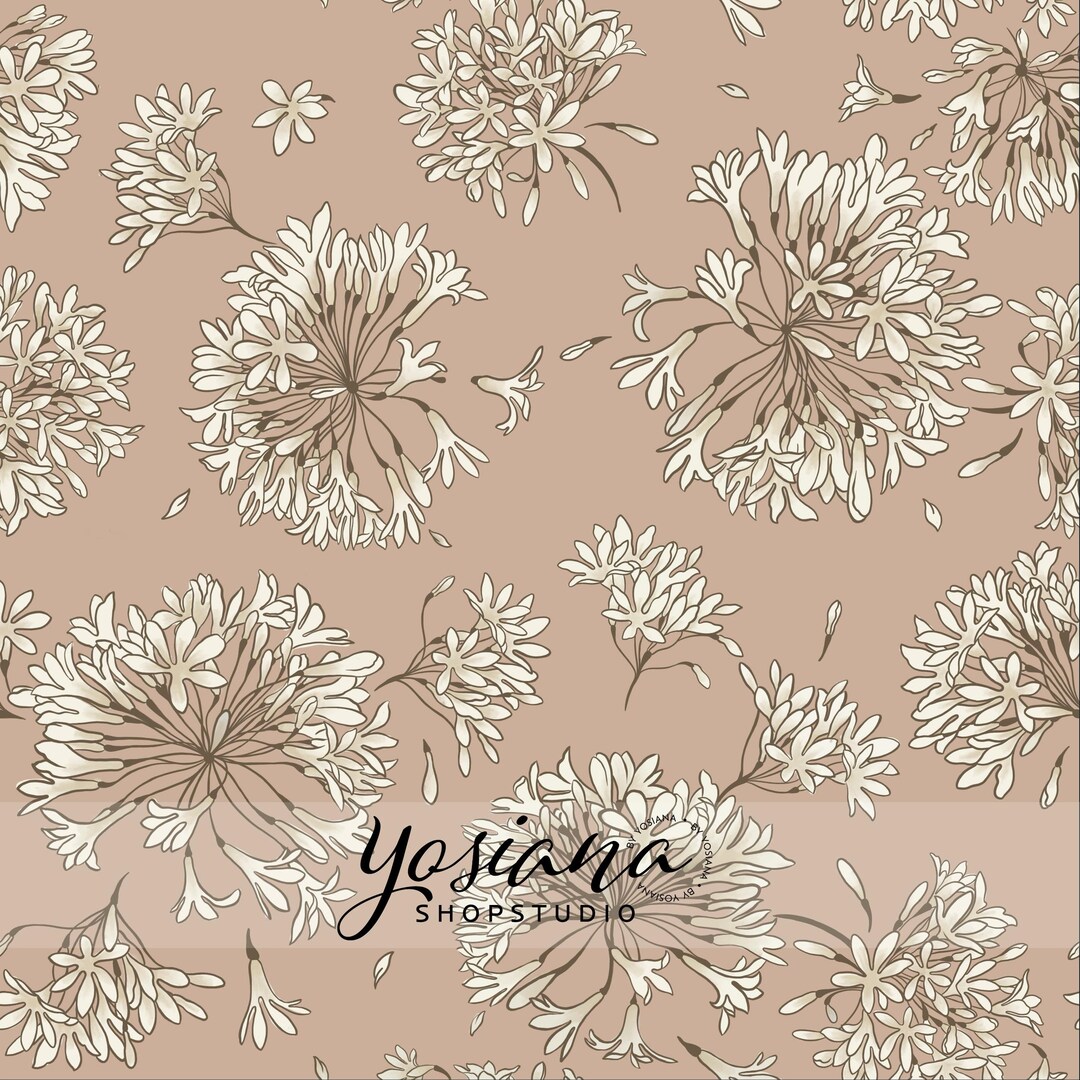 Beige Floral Seamless Pattern: Elegant Boho Design (digital Download ...