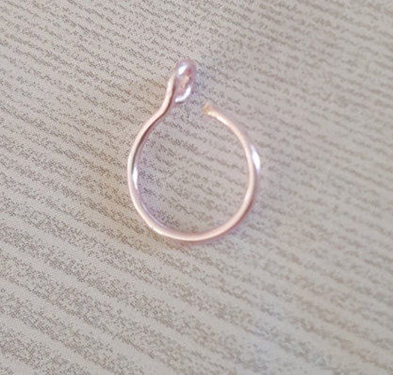 Fake Hoop Clip On Nose Ring Nose Cuff 2 Pieces Pink Rose Gold Fake Nose Ring No Piercing 22 Gauge Nose Ring