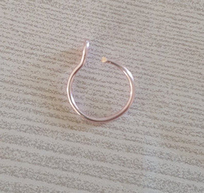 Fake Hoop Clip On Nose Ring Nose Cuff 2 Pieces Pink Rose Gold Fake Nose Ring No Piercing 22 Gauge Nose Ring