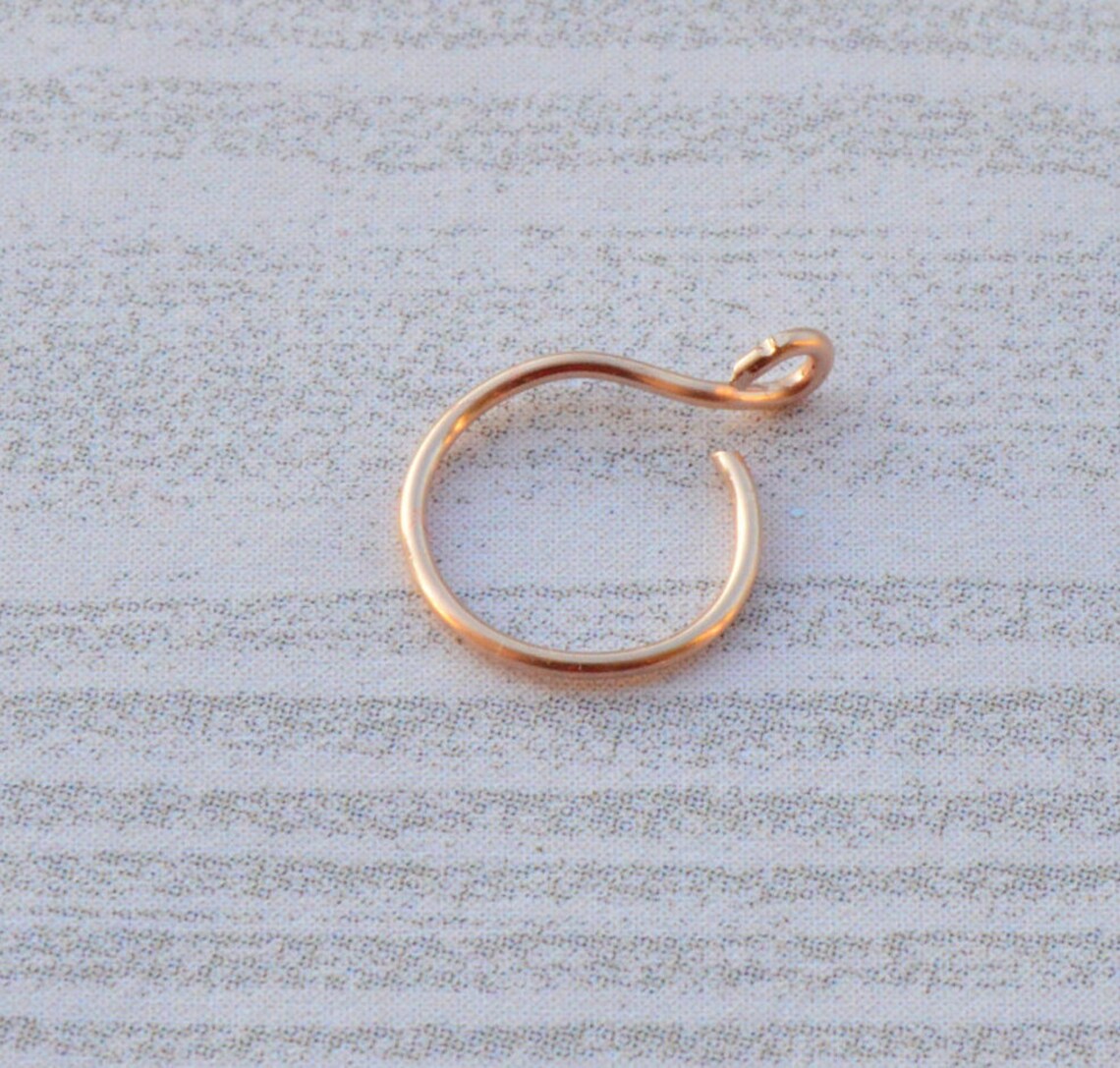 12K Rose Gold Nose Ring Rose Gold Fake Nose Ring 22 Gauge Etsy