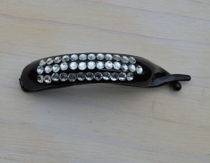 Hair Clip Hair Tie French Twist Vintage Style Ponytail Holder Clear Crystal Rhinestone Black Rhinestone Banana Clip Claw Barrette