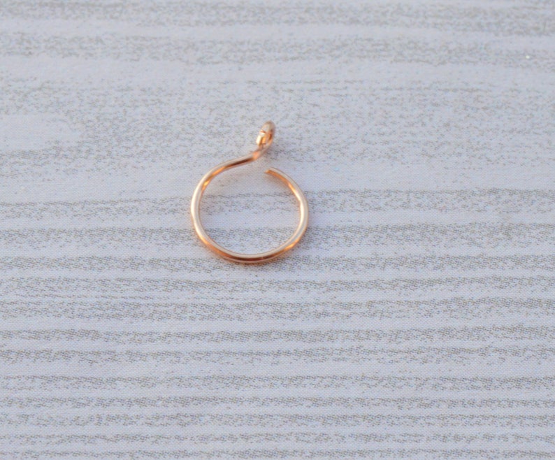 12K Rose Gold Nose Ring Rose Gold Fake Nose Ring 22 Gauge Etsy