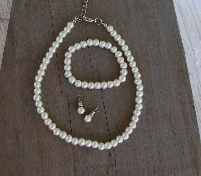 Child's Size White Pearl Necklace Jewelry Kids Baptism - Etsy