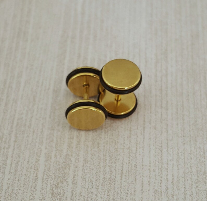Gold Fake Plugs Gold Faux Plugs Faux Plug Earrings Gold Etsy
