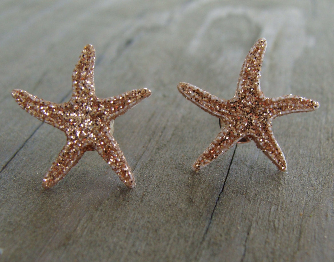 Rose gold starfish best sale earrings