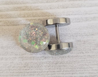 Glitter white holographic glitter fake plugs