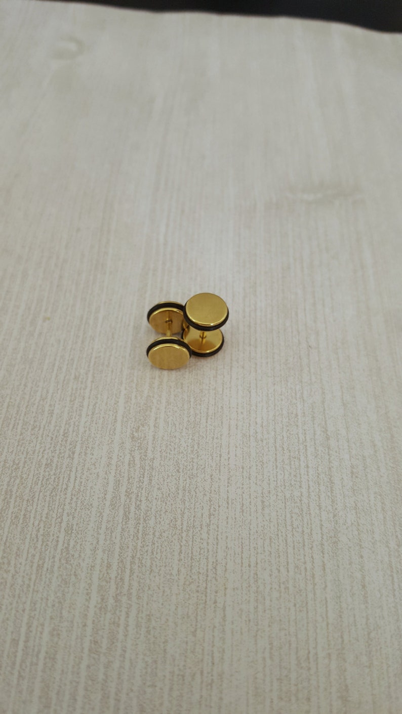 Gold Fake Plugs Gold Faux Plugs Faux Plug Earrings Gold Etsy