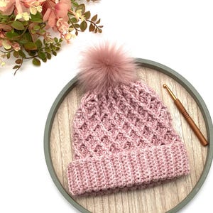 Bonnet d'hiver moderne au crochet, motif PDF texturé, bonnet au crochet, motif bonnet d'hiver à faire soi-même pour bébé, enfant et adolescent, meilleure idée cadeau