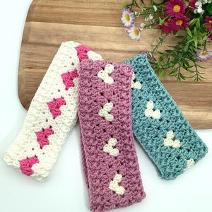 Englische Häkelanleitung für Oma Herzen Stirnband Häkelohrenwärmer Anleitung für Anfänger Weihnachtsgeschenk Süßes Baby Geschenk Mutter-Tochter Geschenk Bild 9