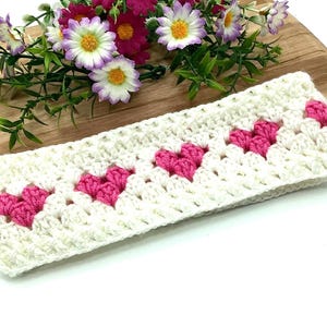 Englische Häkelanleitung für Oma Herzen Stirnband Häkelohrenwärmer Anleitung für Anfänger Weihnachtsgeschenk Süßes Baby Geschenk Mutter-Tochter Geschenk Bild 8