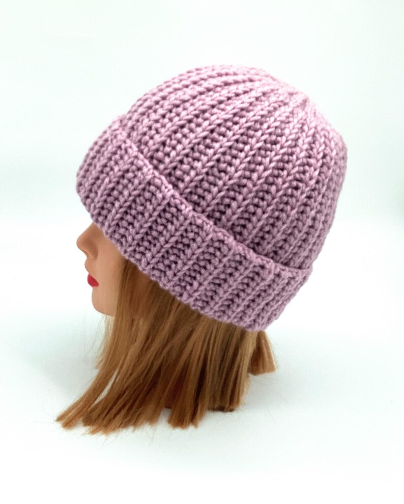 Crochet Pattern Set Knit Look Beanie Hat & Fingerless Mittens Easy ...