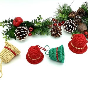 English Crochet Pattern Christmas Bell Tutorial for Beginners Jingle Bell Decoration Christmas Tree Hanging Ornament Christmas Gift Idea