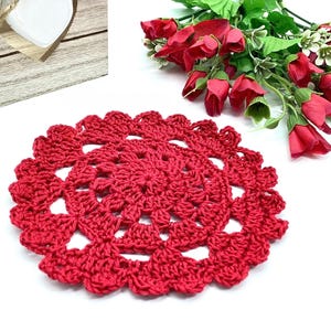 English Crochet Pattern Hearts Coaster Valentine Coaster Crochet Tutorial for Beginners Handmade Home Decoration Crochet Hearts Trivet DIY